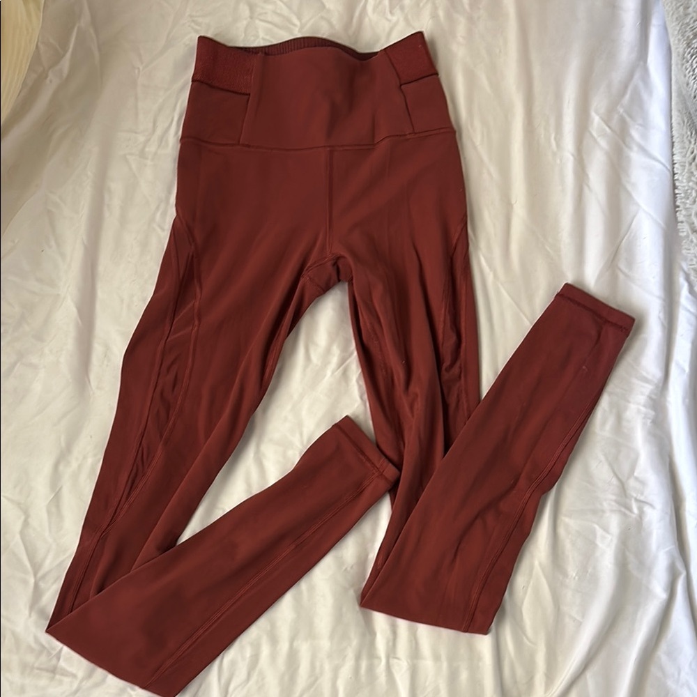 Athleta High-Waisted Rust Leggings